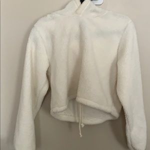 White fluffy pullover
